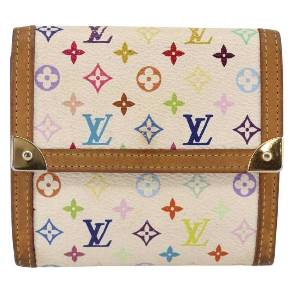 Louis Vuitton Monogram Multicolor Porte Monnaie Billets Cartes Credit White